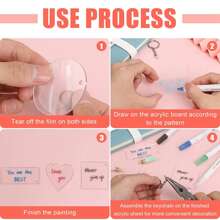 10入組透明亞克力矩形空白物,diy手工藝品、鑰匙扣、掛件、手工藝品 - 長方形 - 查看 5