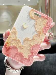 1入組花卉圖案徽章夾帶帶和創意便攜卡袖適用於學生和辦公室工人 - 彩色 - 查看 2