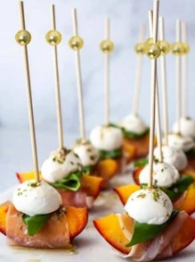 99pcs/pack 12cm Bamboo Skewers For Desserts, Sandwiches, Fruits With Creative Gold Bead Decoration