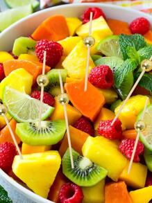 99pcs/pack 12cm Bamboo Skewers For Desserts, Sandwiches, Fruits With Creative Gold Bead Decoration