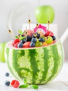 99pcs/pack 12cm Bamboo Skewers For Desserts, Sandwiches, Fruits With Creative Gold Bead Decoration