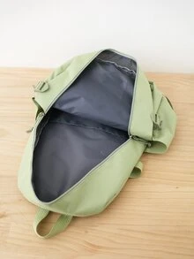 4 piezas/set Conjunto de bolso de moda coreano estilo unicolor - Verde - Ver 5