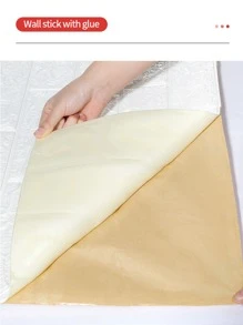 10 cái 3MM Dày Phong cách châu Âu 35x35CM Kích thước nhỏ Hình nền Xpe Không thấm nước Bọt Gạch Tự dính Giấy dán tường - trắng - Xem 6