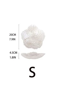 1入組彩虹色白色花朵形狀盤子,現代風格玻璃水晶水果小吃盤子帶極簡風格設計