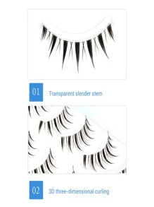 Pestañas Postizas Pestañas Efecto Pluma - Negro - Ver 6