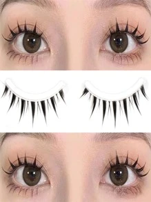 Pestañas Postizas Pestañas Efecto Pluma - Negro - Ver 2