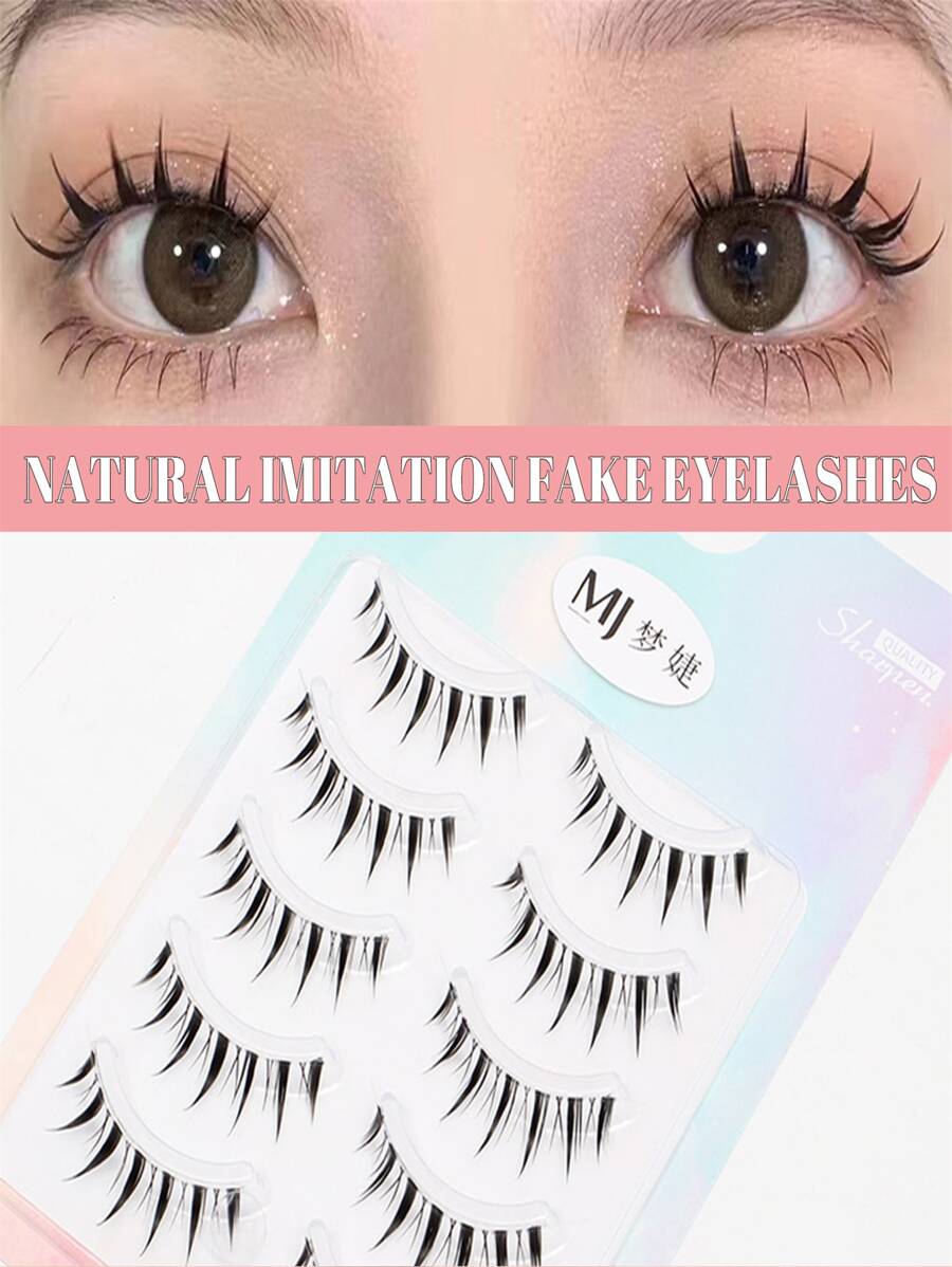 Pestañas Postizas Pestañas Efecto Pluma - Negro - Ver 1