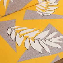 1pc Stretch Chair Cover, Polyester Fiber Chair Slipcover For Home & Hotel Use - Yellow - View 2