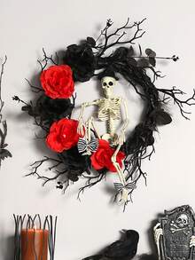 1 pieza de plástico humano esqueleto Decoración Adorno , realista de cráneo esqueleto modelo - Blanco - Ver 6