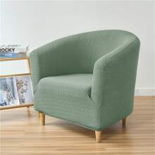 1PC/2 chiếc Vỏ bọc ghế bành Jacquard co giãn màu trơn bằng vải Spandex Vỏ bọc ghế bành bồn tắm chống trượt Vỏ bọc ghế sofa đơn trang trí nhà cửa Vỏ bọc ghế dài mọi mùa - Màu xanh Ô liu - Xem 4