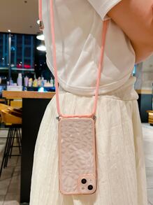 時尚眼睛印花手工斜挎包帶防丟失掛繩和新款手機殼保護套 - 粉色 - 查看 5