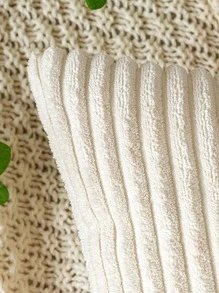 4 cái/bộ Sọc Sang trọng Vỏ gối Với Trang trí Nơ Đối với Sofa , Giường , Ô tô/xe hơi , Phòng khách Đồ trang trí - Màu be - Xem 4