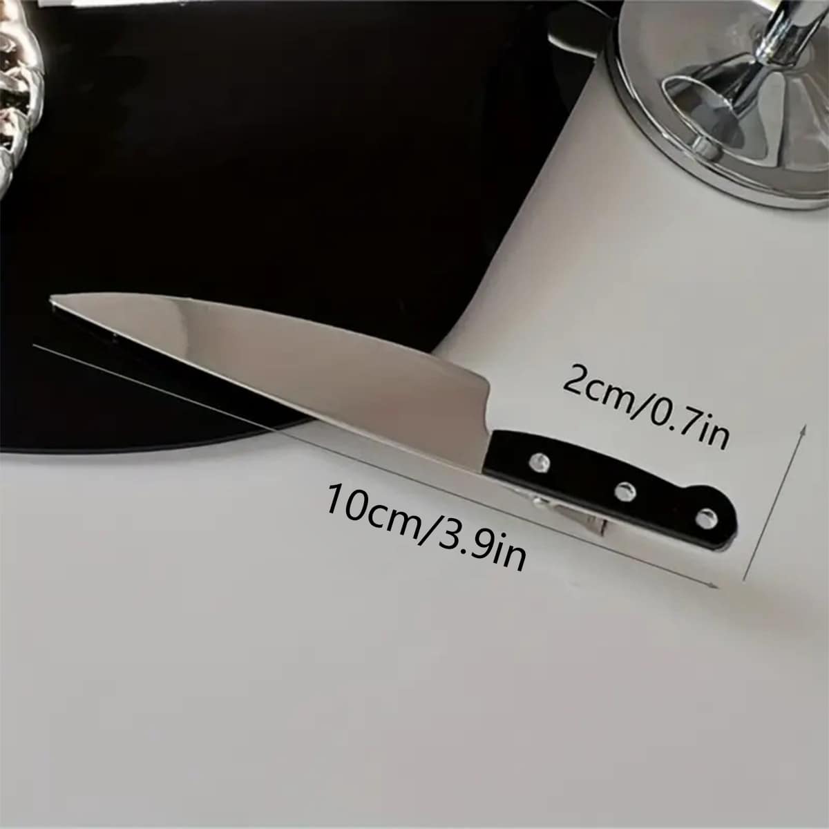 1pc Women's Fruit Knife Hair Clip, Gothic Punk Knife Hair Clip, Hair