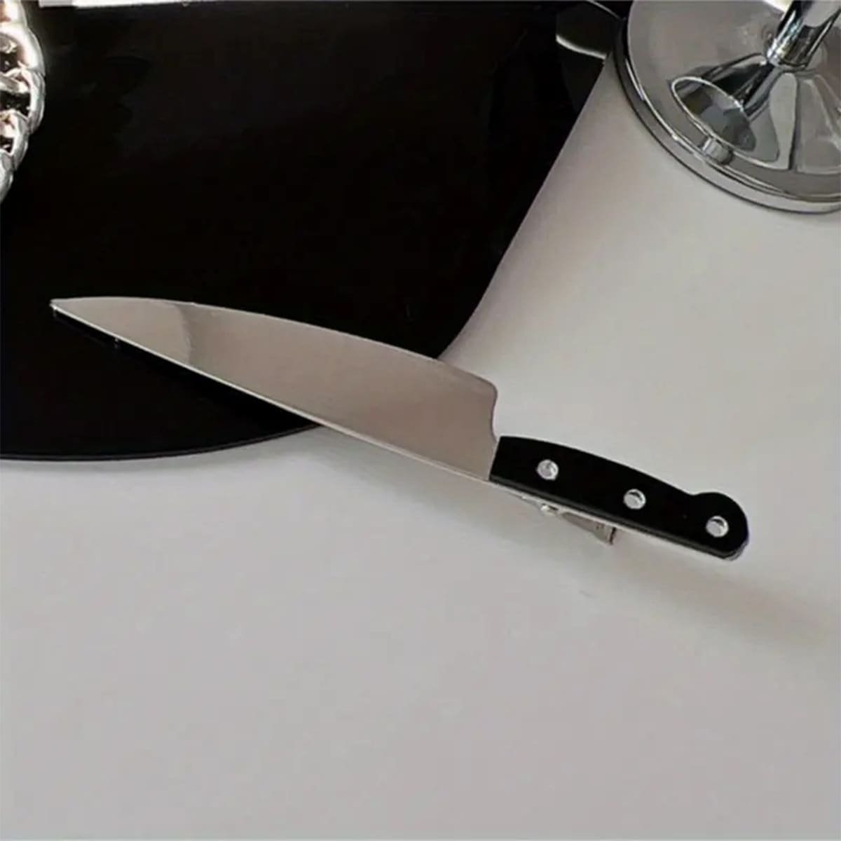 1pc Women's Fruit Knife Hair Clip, Gothic Punk Knife Hair Clip, Hair