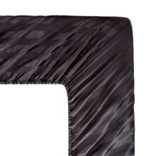 3pcs/ 4pcs Satin Striped Bed Sheets, Soft Silk Lightweight Bed Set For Bedroom Twin/ Full/ Queen/ King - Black - View 6