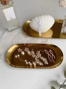 1 khay trang sức bằng thép không gỉ - Vàng - Xem 6