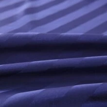 3pcs/ 4pcs Satin Striped Bed Sheets, Soft Silk Lightweight Bed Set For Bedroom Twin/ Full/ Queen/ King - 藏蓝色 - 查看 5