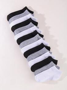 15 Pairs Of Solid Color Children's Socks For Boys And Girls