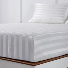 3pcs/ 4pcs Satin Striped Bed Sheets, Soft Silk Lightweight Bed Set For Bedroom Twin/ Full/ Queen/ King - 象牙 - 查看 4