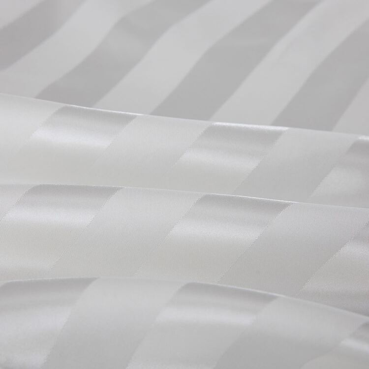 3pcs/ 4pcs Satin Striped Bed Sheets, Soft Silk Lightweight Bed Set For Bedroom Twin/ Full/ Queen/ King - 象牙 - 查看 5