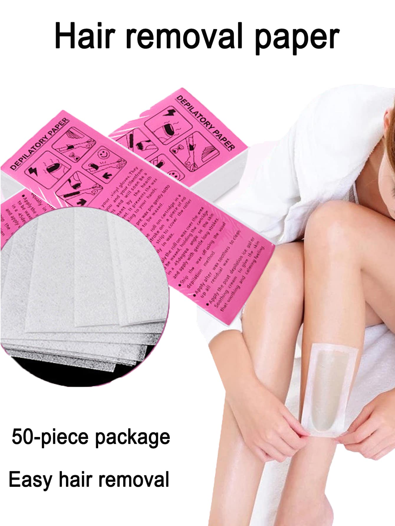 50 Sheets Depilatory Paper White Thickened Nonwoven Hair Removal