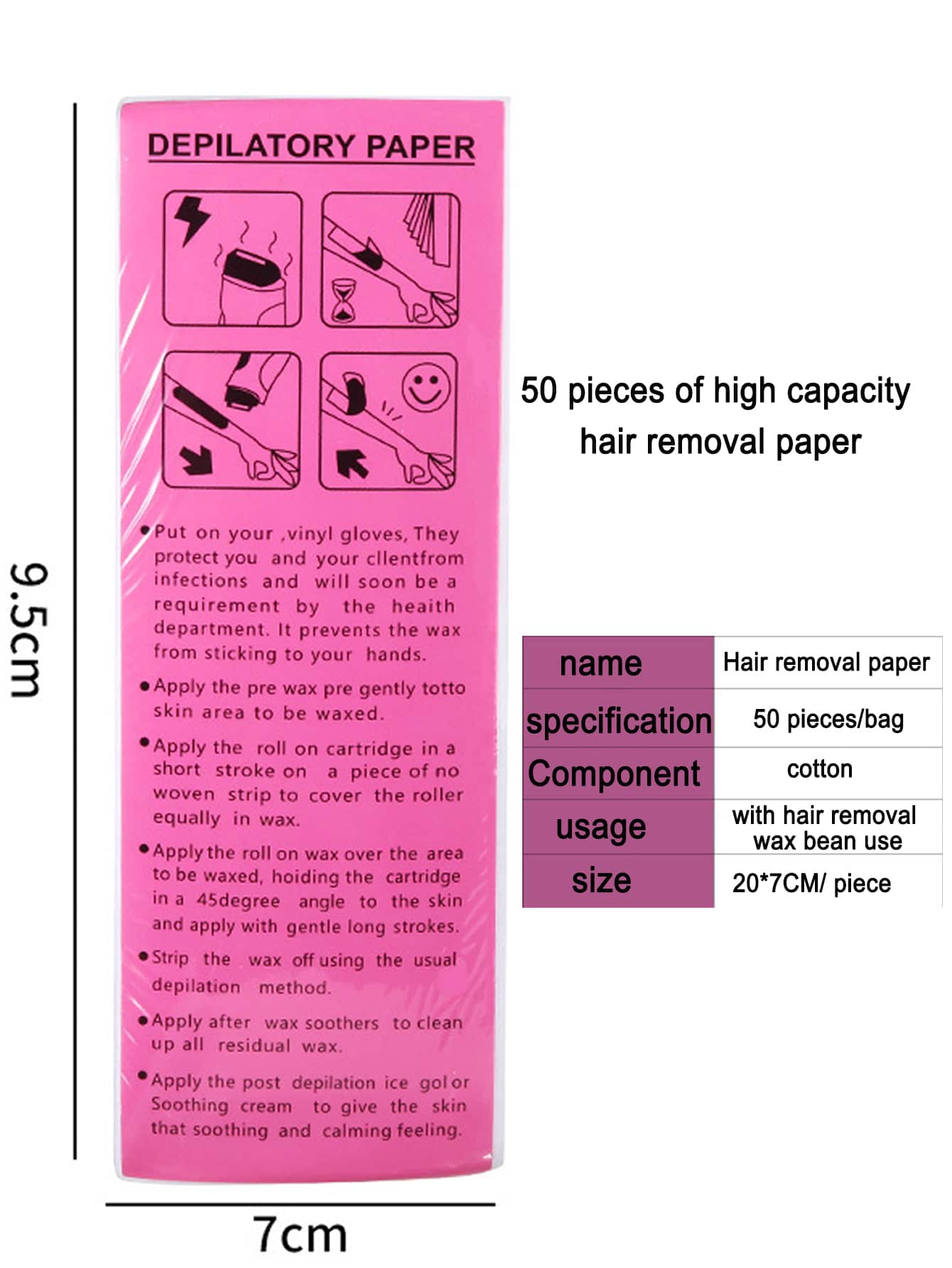 50 Sheets Depilatory Paper White Thickened Nonwoven Hair Removal