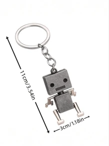 1 件裝黃色創意可移動機器人鑰匙圈卡通掛件鑰匙圈鏈 - 黃色 - 查看 3