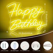 1入組塑膠熒光色創意字母形LED霓虹燈 - 白色 - 查看 7