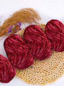 1pc 100g Chenille Yarn 6mm Thick Handmade Diy Crochet Velvet Chunky Wool Yarn For Knitting Shoes, Scarf - Rose Red - View 1