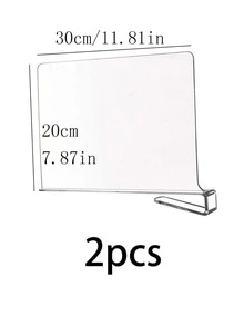 2pcs Multi-functional Transparent Divider For Home Cabinet Book Shelf, Clothes, Bags, Etc. Organizer Clamp Storage Rack - Trong sáng - Xem 4