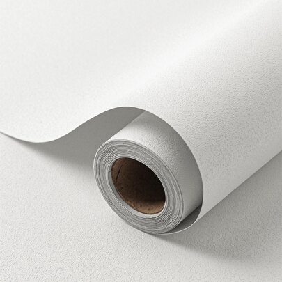 1卷白色仿硅藻泥纯色自粘墙纸加厚北欧风格无缝拼接用于卧室客厅全屋装修贴纸撕拉墙板墙纸壁纸春季装饰用品焕新家居拉玛装饰贴纸礼物生日毕业