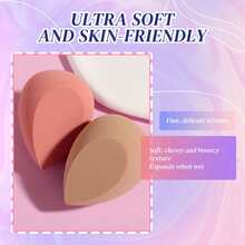 2 件装干湿两用化妆海绵，蛋形粉底化妆海绵，适用于日常化妆和混合 - 彩色 - 查看 4