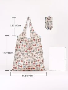 Fashionable Plant Pattern Lightweight Foldable Shopping Bag - Multicolor - View 2