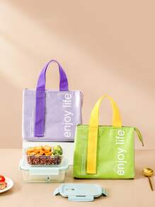 1pc Oxford Cloth & Pu Material Zipper Closure Large Capacity Waterproof, Insulated Cooler Bag With Handle For Outdoor Picnic, Working Lunch BoxChristmas Gift