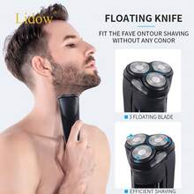 Rechargeable Electric Triple Head Shaver For Men - Black - View 3