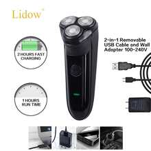 Rechargeable Electric Triple Head Shaver For Men - Black - View 4