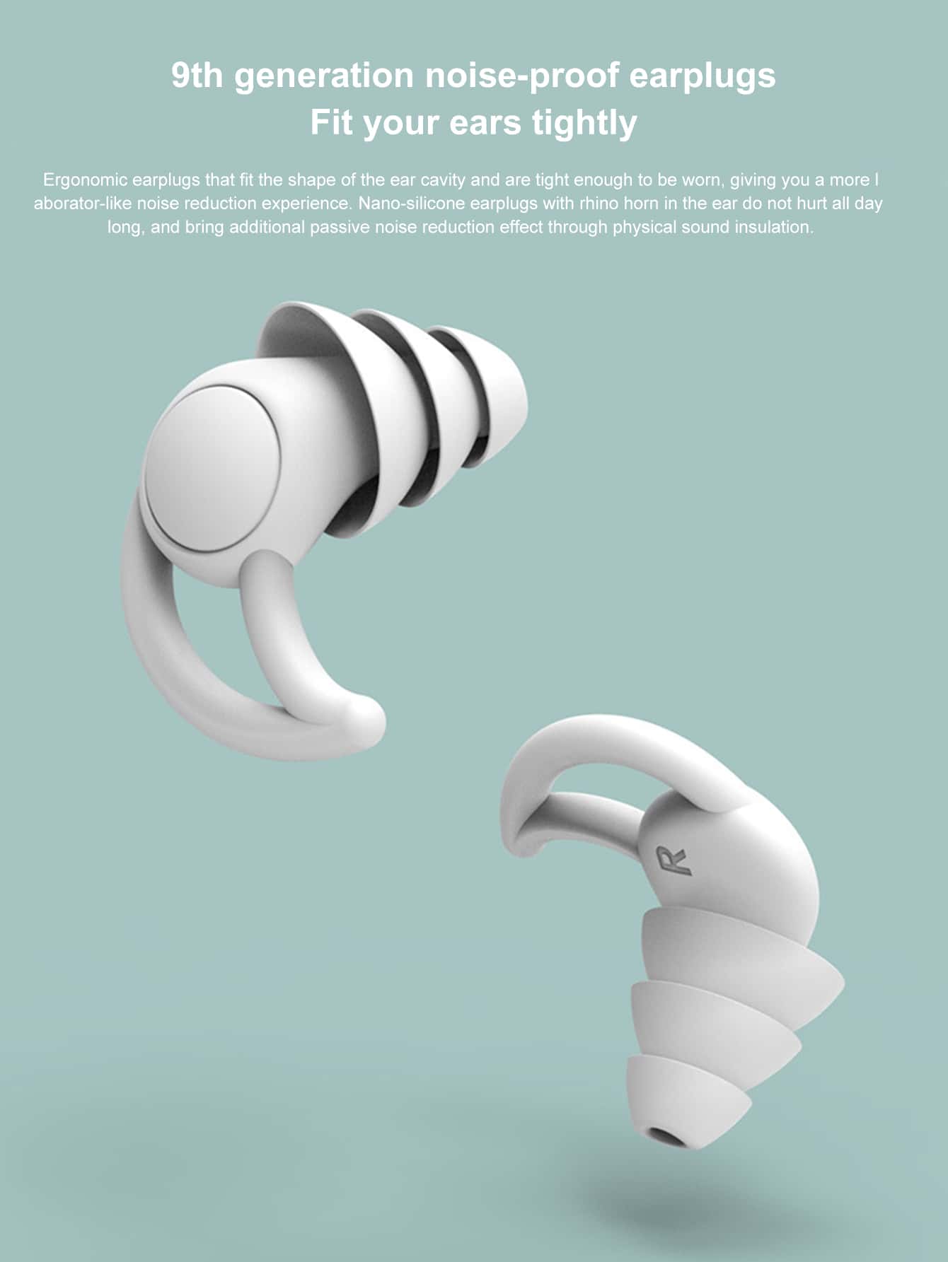 1pair Noise-Proof Earplugs For Sleeping, Anti-Snoring & Studying, Made Of Silicone, Sound Proof, Suitable For Students Living In Dormitories Or Anyone Who Needs A Quiet Environment - Grey - View 1