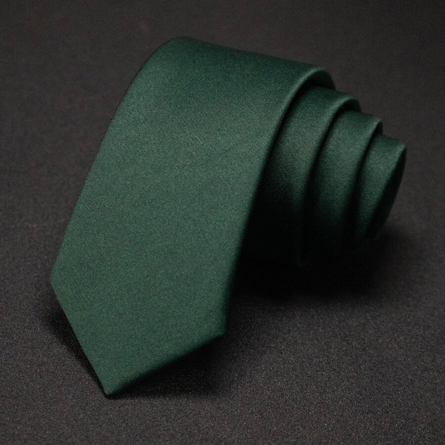 Men's 6cm Narrow Necktie In Dark Green Casual - Dark Green - View 1