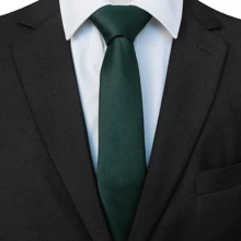 Men's 6cm Narrow Necktie In Dark Green Casual - Dark Green - View 3