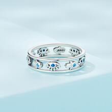 WOSTU 1個925純銀中空符號守護者戒指,之手指環適用於女性幸運珠寶 - 銀色 - 查看 6