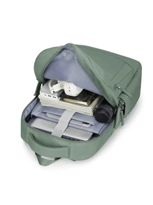 Floless 旅行筆記型電腦背包,大容量學生書包背包,女式男式,15.6 英寸商務飛行批准隨身背包,帶 Usb 充電端口和行李套,適合工作,耐用的大學帆布背包女式背包,女士禮品 - 綠色 - 查看 6