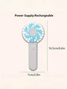 1 pieza Abanico ABS mini minimalista blanco plegable portátil de mano para casa - Blanco - Ver 2