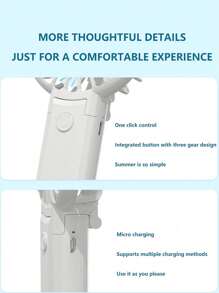 1 pieza Abanico ABS mini minimalista blanco plegable portátil de mano para casa - Blanco - Ver 4