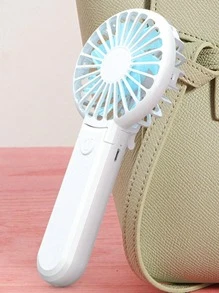 1 pieza Abanico ABS mini minimalista blanco plegable portátil de mano para casa - Blanco - Ver 3