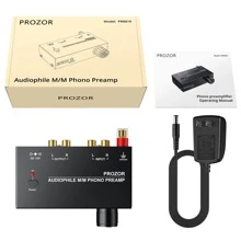 Phono preamplifier, Audiophile M/M Phono Preamp Preamplifier with Level Controls RCA Input & Output Interfaces - Black - View 7