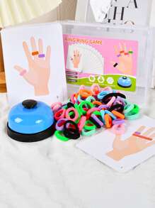 1 套早期学习思维训练玩具 - 带松紧带的环形套装、铃铛、30 张卡片、橡皮筋 - 彩色 - 查看 3