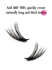 Miss Wink 40D+50D Synthetic Thick False Eyelashes, 12-16mm Mixed Length, 12 Rows 240 Pieces, Waterproof, Suitable For Daily Or Special Occasions - Black - View 7