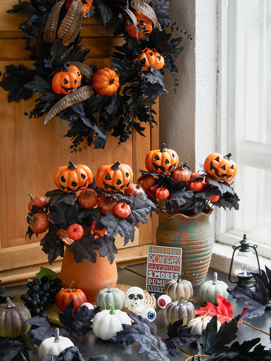 35cm Plastic Foam Monster Pumpkin Mini Handle, Ideal TrickOrTreat And