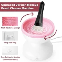Electric Makeup Brush Cleaner Machine Electric Cosmetic Brush Cleaner Cosmetic Brushes Cleaner Cleanser Tool For Beauty Makeup Brush Set Liquid Foundation Contour Eyeshadow Blush Brush New Years Gift Travel Accessories - White - View 5