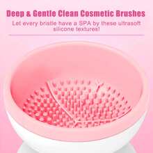 Electric Makeup Brush Cleaner Machine Electric Cosmetic Brush Cleaner Cosmetic Brushes Cleaner Cleanser Tool For Beauty Makeup Brush Set Liquid Foundation Contour Eyeshadow Blush Brush New Years Gift Travel Accessories - White - View 3